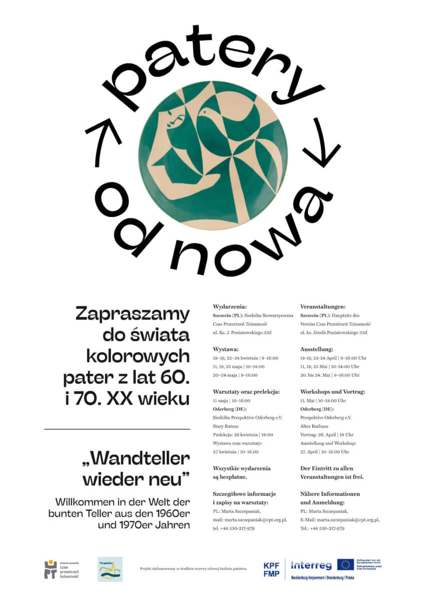 Plakat "Patery od nowa" z zaproszeniem na wystawę i warsztaty